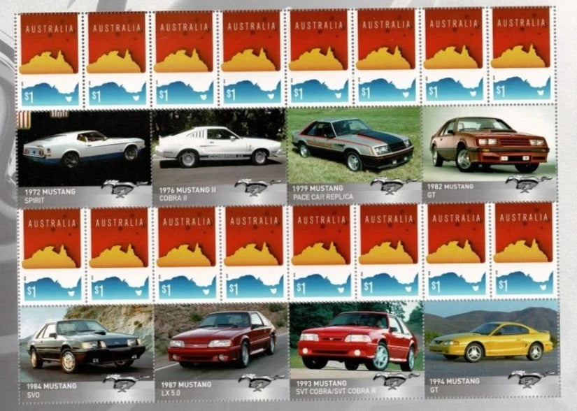 2018 Ford Mustang  Collector Pack from 1964 24 Mustangs 48 x $1 Stamps