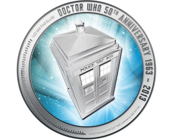 Doctor Who 50th Anniversary 2013 1oz Silver Coin – New Zealand Mint Limited Edition