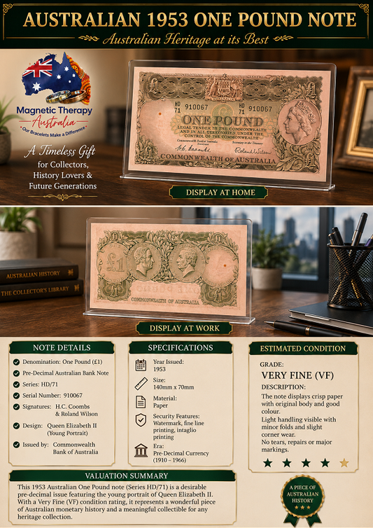 1953 Heritage Gift - Australian One Pound Banknote – Pre decimal Currency