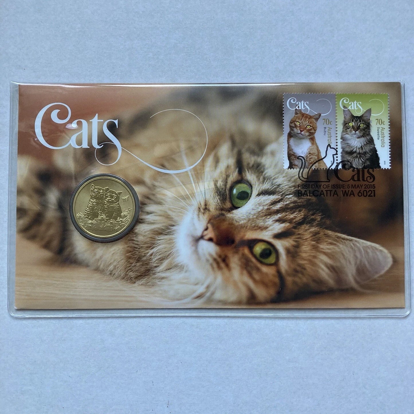 2015 Cats PNC with $1 Coin by Perth Mint