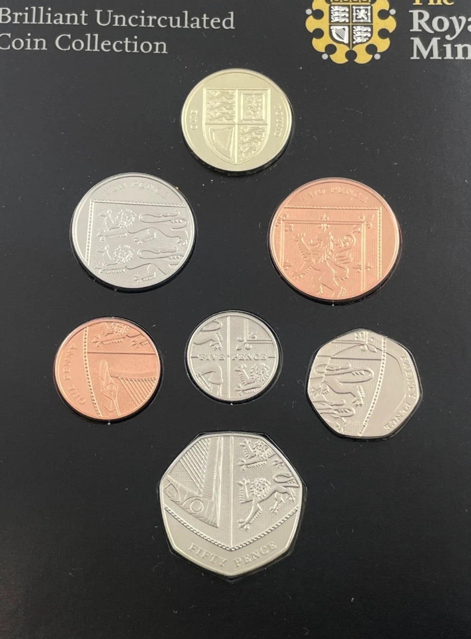 2008 United Kingdom Royal Shield of Arms BU Coin Collection – Royal Mint Issue