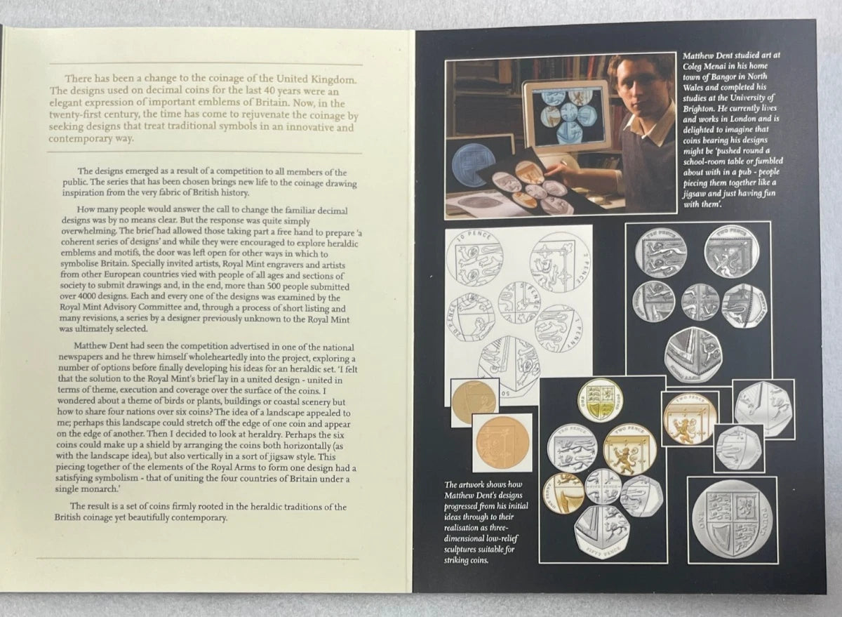 2008 United Kingdom Royal Shield of Arms BU Coin Collection – Royal Mint Issue