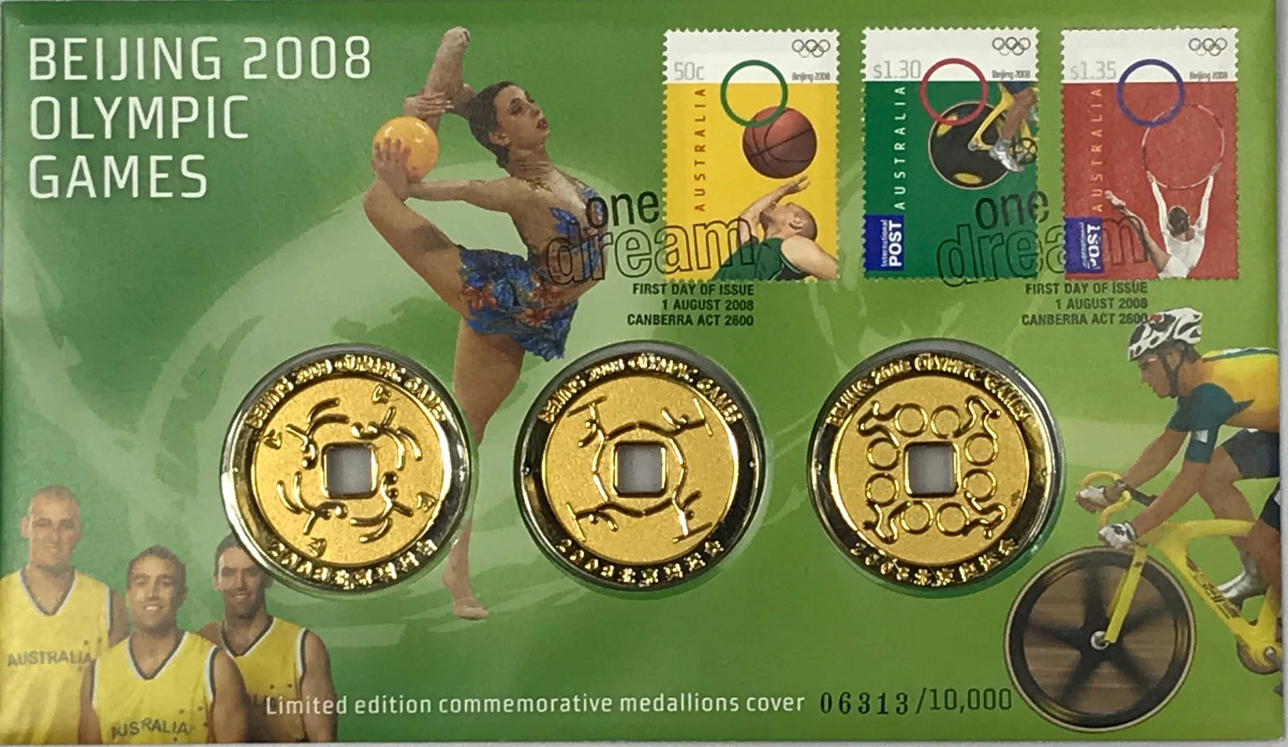 2008 Limited Edition Beijing Olympic Games Medallions Cover Free post