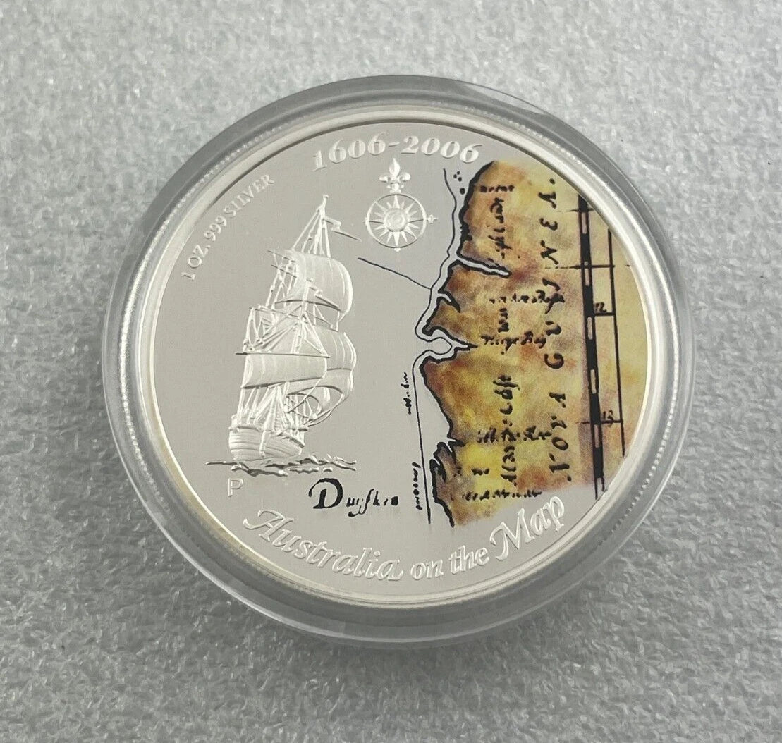 2006 “Australia on the Map” 1oz Silver Proof $1 Coin – Limited Edition No. 04840/10,000