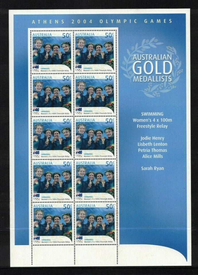 Australian Gold Medalists – Athens 2004 Olympic Games Stamp Collection