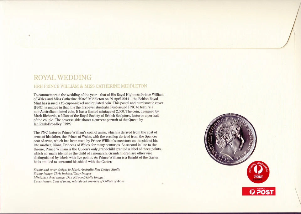 2011 £5 UK Coin William & Kate Royal Wedding - A Time to Remember - History