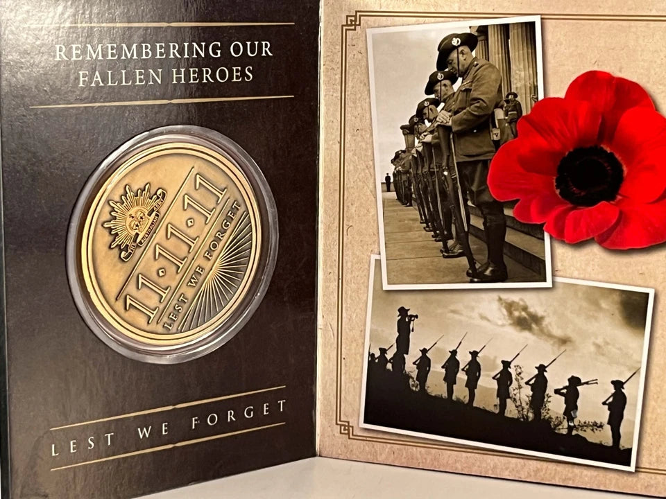 2011  Lest We Forget commemorative set, Australia 11.11.11 two medallions.