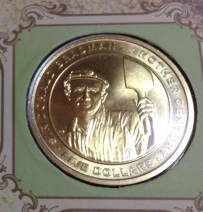 Sir Donald Bradman Limited Edition 2008 Folder - Rare $5 Coin & Stamp Sheets