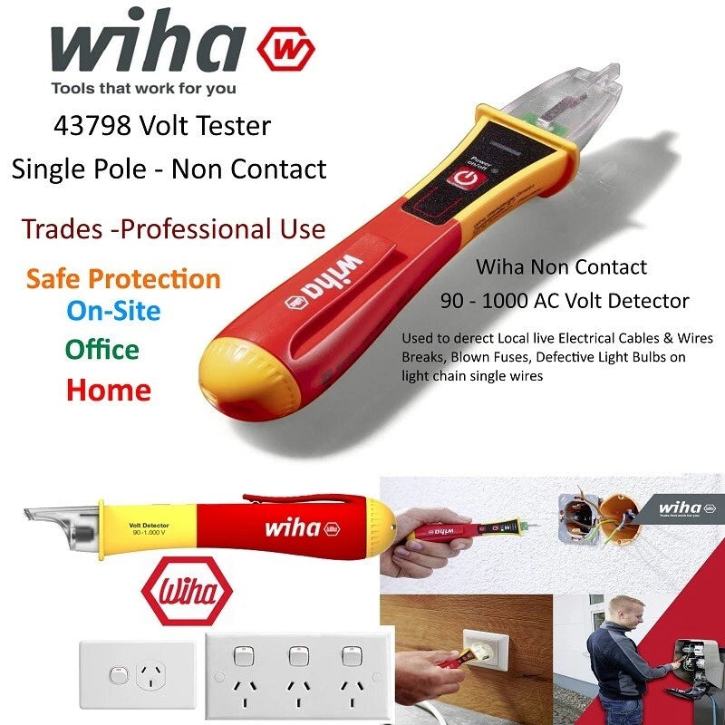 Wiha 43785 Non Contact 1000V AC Voltage Tester - AAA Batteries included